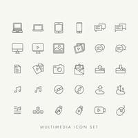 Web Multimedia Icons Set Vektor