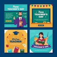 Happy Teacher's Day Social Media Vorlage vektor