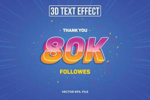 80.000 spezielle bearbeitbare 3D-Texteffekte vektor