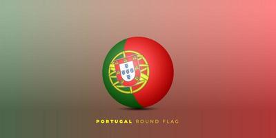 Portugal runde Flaggenvektorillustration. portugal restaurierung unabhängigkeitstag vorlagendesign. vektor