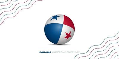 panama runde flaggenvektorillustration mit wellenlinienhintergrund. panama unabhängigkeitstag hintergrund. vektor