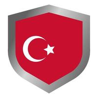 turkisk flaggsköld vektor