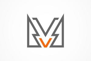 einfacher buchstabe m logo vektor