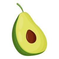 die Hälfte der Avocado isoliert auf weißem Hintergrund. flache vektorillustration vektor