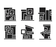modern byggnad, hus ikoner vektorillustration vektor