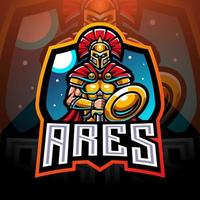 ares eSport-Maskottchen-Logo-Design vektor