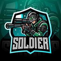 Soldat Maskottchen Esport Gaming Logo vektor