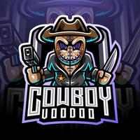 Voodoo-Cowboy-Esport-Maskottchen-Logo vektor