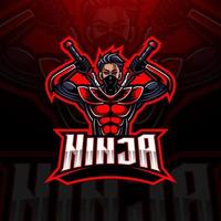 ninja esport maskot logo design vektor