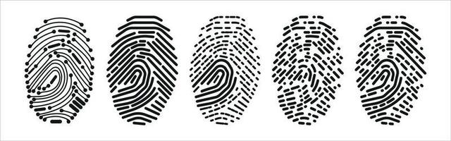 Sicherheitszugriff Autorisierungssystem mit menschlichem Fingerabdruck, elektronische Signatur vektor