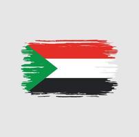 Bürste der Sudan-Flagge. Nationalflagge vektor