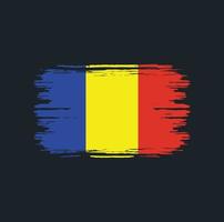 Rumänien flaggborste. National flagga vektor