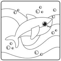 Ausmalbilder Haie für Kinder vektor