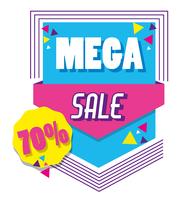 Mega Sale Memphis Style Poster vektor