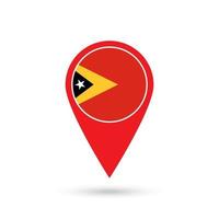 Kartenzeiger mit Land Osttimor. Osttimor-Flagge. Vektor-Illustration. vektor