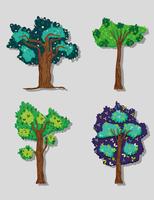 Set von Waldbäumen vektor