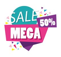 Mega Sale Rabatte Poster Memphis Stil vektor