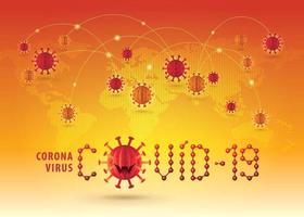 röd corona virus tecken vektor. coronavirus covid 19 pandemi utbrott runt om i världen. vektor