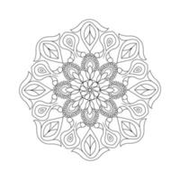 Schwarz-Weiß-Blumen-Linienkunst-Mandala-Vektor im Illustrationsgrafikdesign vektor