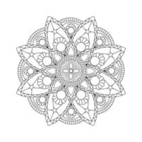 svart och vit cirkel linjekonst blommig element mandala design grafik vektor