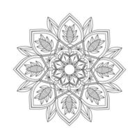 Schwarz-Weiß-Kreis Strichzeichnungen florale Elemente Mandala-Design-Grafik-Vektor vektor