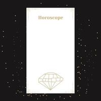 mall för ett horoskop med en diamant. en elegant affisch för ett esoteriskt zodiakhoroskop för en logotyp eller affisch på en svart bakgrund med stjärnor vektor