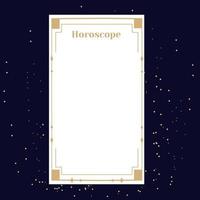Vorlage für ein Horoskop. ein elegantes Poster für ein esoterisches Tierkreishoroskop für ein Logo oder Poster, auf schwarzem Hintergrund mit Sternen vektor