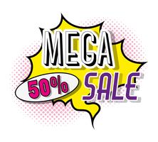Mega Sale Pop Art Poster vektor