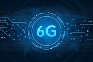 Konzept der Technologie 6g Mobilfunknetz, Telekommunikation der neuen Generation, mobiles Hochgeschwindigkeitsinternet, vektor