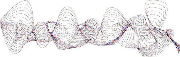 abstraktes wellenelement für design. digitaler Frequenzspur-Equalizer. stilisierte Linie Kunsthintergrund. Vektor-Illustration. Welle mit Linien, die mit dem Mischwerkzeug erstellt wurden. gebogene Wellenlinie, glatter Streifen. vektor