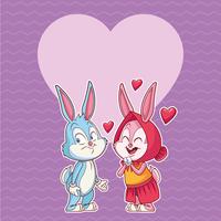 Kaninchen Paar verliebt vektor