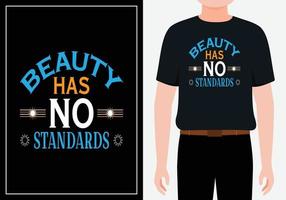 Schönheit hat keine Standards moderne Zitate T-Shirt-Design freien Vektor