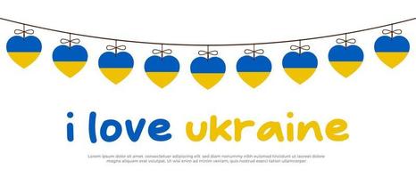 die nationalflagge der ukraine und die aufschrift i love ukraine. Vektor-Illustration vektor