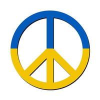 ukrainska flaggan i fredssymbol. inget krig i Ukraina. fredligt koncept. vektor illustration