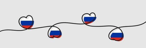 Rysslands flagga i hjärtform. Rysslands nationella symbol. vektor illustration