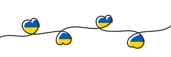 Ukrainas flagga i hjärtform. ukrainsk nationalsymbol. vektor illustration