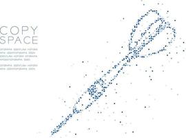 abstrakte geometrische Kreispunktmolekül-Partikel-Dartscheiben-Spielform, vr-Technologiegeschäftsstrategie-Zielkonzeptdesign blaue Farbillustration lokalisiert auf weißem Hintergrund mit Kopienraum vektor