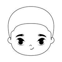Kopf des netten Avatar-Charakters des kleinen Jungen vektor