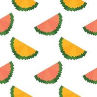 nahtloses muster der wassermelonenfrucht im pixelstil vektor