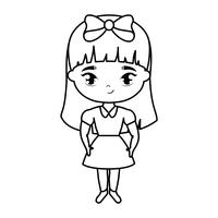 süße kleine Studentin Mädchen Avatar Charakter vektor
