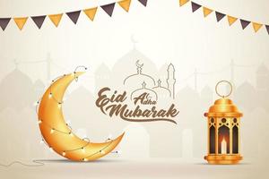 schöne eid-al-adha eid mubarak grüße vektor illustration hintergrund