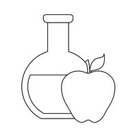 Röhrchentest mit Apfelfrüchten vektor