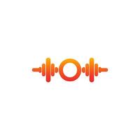 buchstabe o mit barbell symbol fitness design vorlage illustration vektor