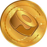 sushiswap sushi gold coin.cryptocurrency exchange.sushi coin logo isoliert. vektor