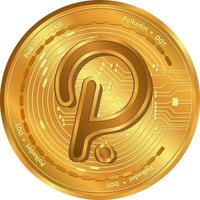 polkadot dot gold coin.cyptocurrency token concept.digital geldwechsel. vektor