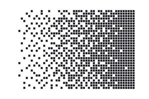 pixel sönderfall bakgrund. förfallande effekt. spridda prickade mönster. begreppet sönderfall. abstrakt pixel mosaik textur med enkla fyrkantiga partiklar. vektor illustration på vit bakgrund