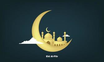 realistische ramadan kareem flache eid al-fitr illustration mubarak tapete hari raya aidilfitri vektor