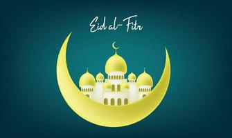 realistisk ramadan kareem platt eid al-fitr illustration mubarak tapet hari raya aidilfitri vektor