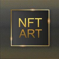 nft token konstverk bakgrund. banner token med aspekter av immateriella rättigheter. nft-token i blockchain-teknik i digital kryptokonst. vektor