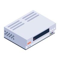 dvd-player-symbol, isometrisches vektordesign des videokassettenrecorders. vektor